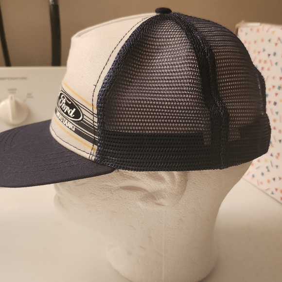 Ford Mustang Hat. Blue /White  Mesh SnapBack Baseball Trucker Cap. - Picture 4 of 7